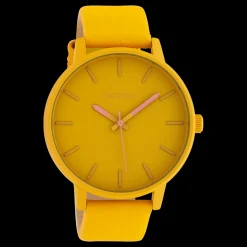 Abrikoos goudkleurige OOZOO horloge met leren band - C10380