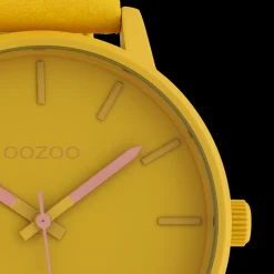 Abrikoos goudkleurige OOZOO horloge met leren band - C10380