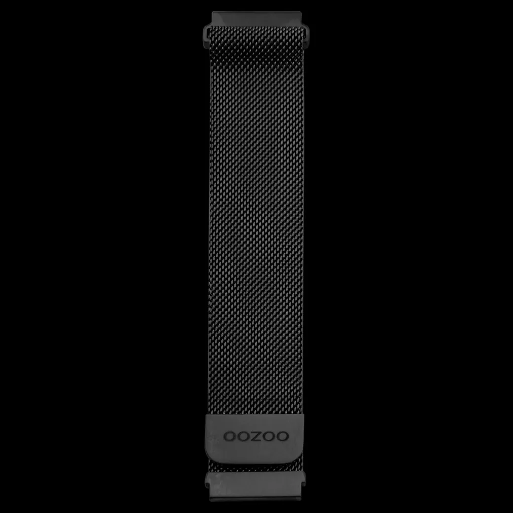 Black OOZOO metal mesh bracelet with black clasp