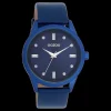 Blauwe OOZOO horloge met leren band - C11288