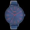 Blauwe OOZOO horloge met leren band - C11252