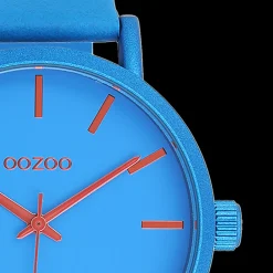 Blauwe OOZOO horloge met leren band - C11175