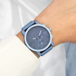 Blauwe OOZOO horloge met leren band - C11216