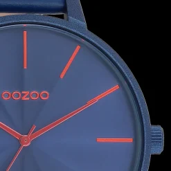Blauwe OOZOO horloge met leren band - C11252