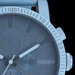 Blauwe OOZOO horloge met leren band - C11216