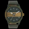 Bos/olijf groene OOZOO horloge met bos groene leren band - C11233