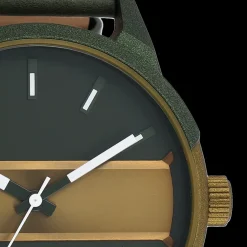 Bos/olijf groene OOZOO horloge met bos groene leren band - C11233