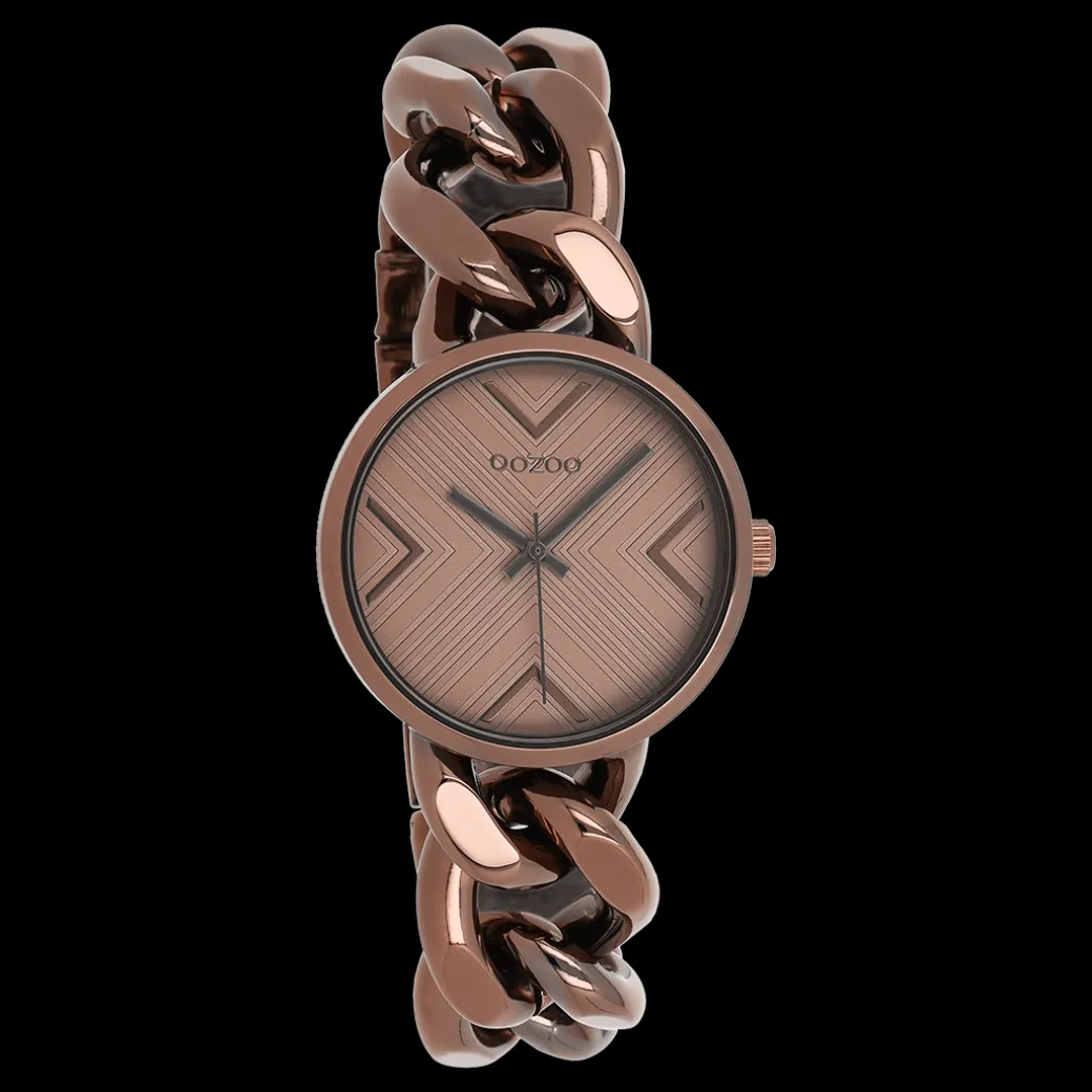 Bronskleurige OOZOO horloge met grove schakelarmband - C11129