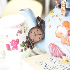 Bronskleurige OOZOO horloge met grove schakelarmband - C11129