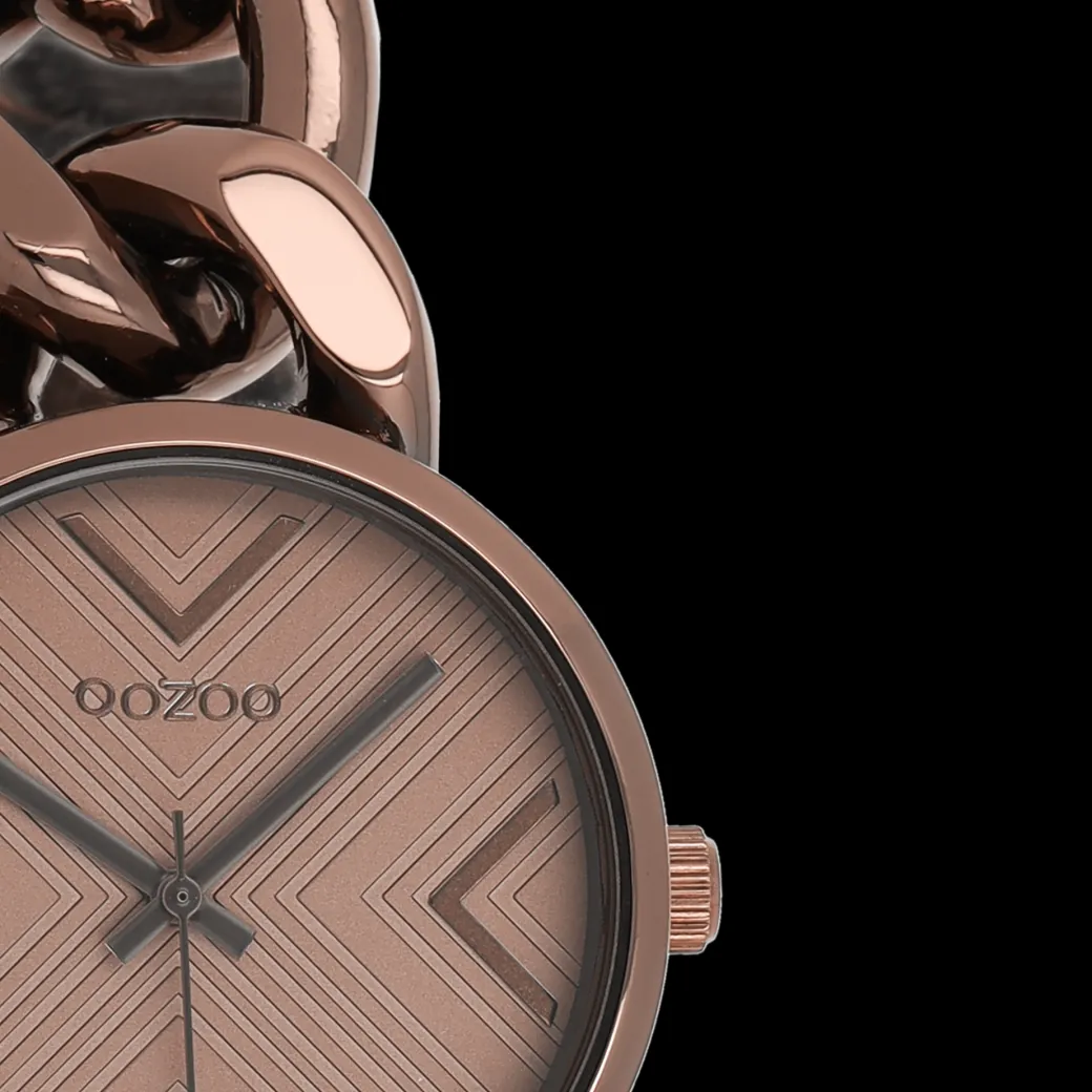 Bronskleurige OOZOO horloge met grove schakelarmband - C11129