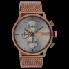 Bruine OOZOO horloge met metalen mesh armband - C11103