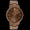 Bruine OOZOO horloge met roestvrijstalen armband - C20103