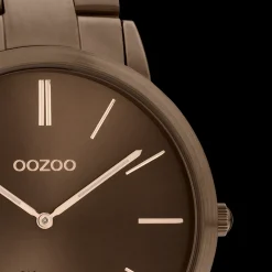 Bruine OOZOO horloge met roestvrijstalen armband - C20103