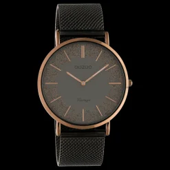 Bruine OOZOO horloge met titanium metalen mesh armband - C20139