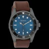 Donker grijze OOZOO horloge met bruine leren band - C11116