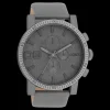 Donker grijze OOZOO horloge met leren band - C11312