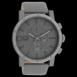 Donker grijze OOZOO horloge met leren band - C11312