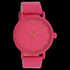Fuchsia OOZOO horloge met leren band - C11178