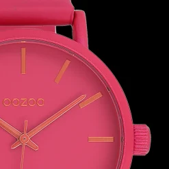 Fuchsia OOZOO horloge met leren band - C11178