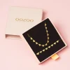 Goudkleurige armband + ketting set met hartjes