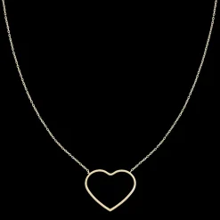 Goudkleurige armband + ketting set met groot hart