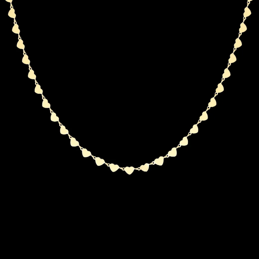 Goudkleurige armband + ketting set met hartjes