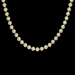 Goudkleurige armband + ketting set met smileys