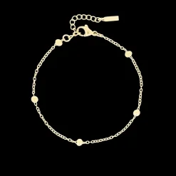 Goudkleurige armband + ketting set met bolletjes