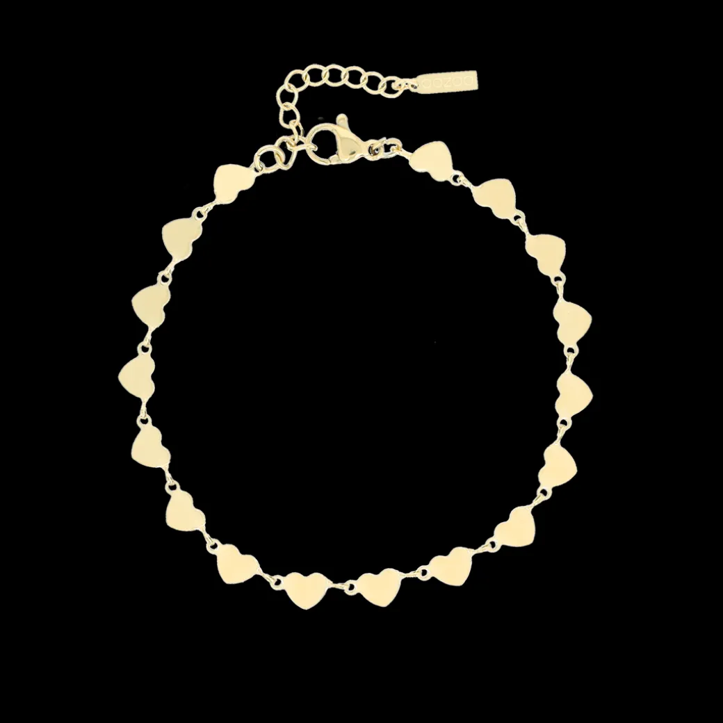Goudkleurige armband + ketting set met hartjes