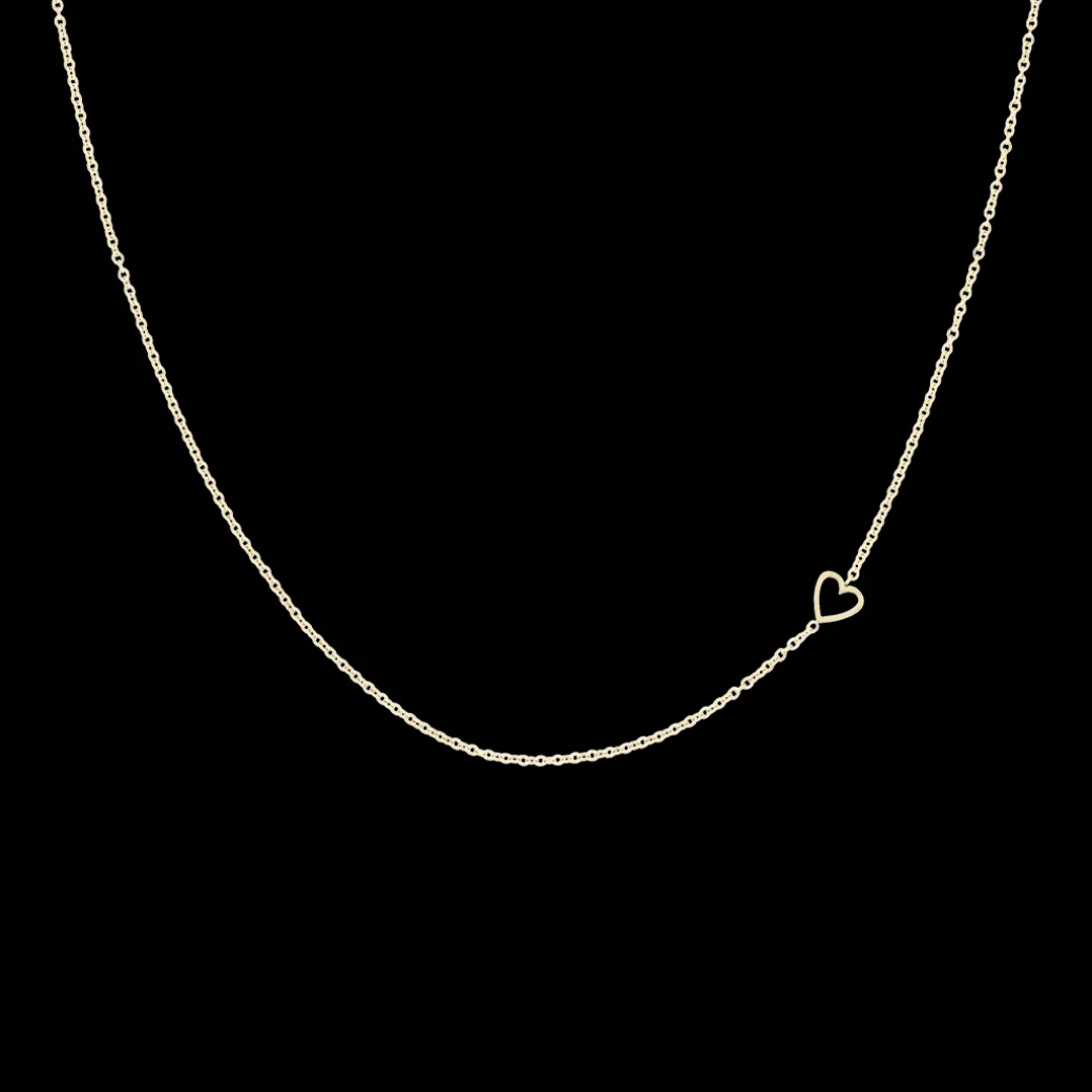 Goudkleurige armband + oorbellen + ketting set met een hart