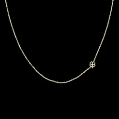 Goudkleurige armband + oorbellen + ketting set met een klaver