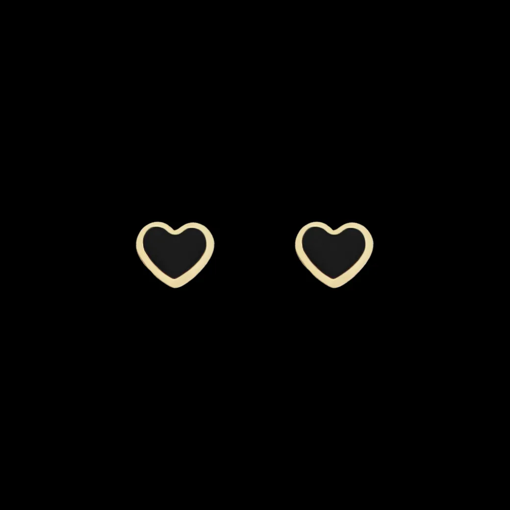 Goudkleurige armband + oorbellen + ketting set met een hart
