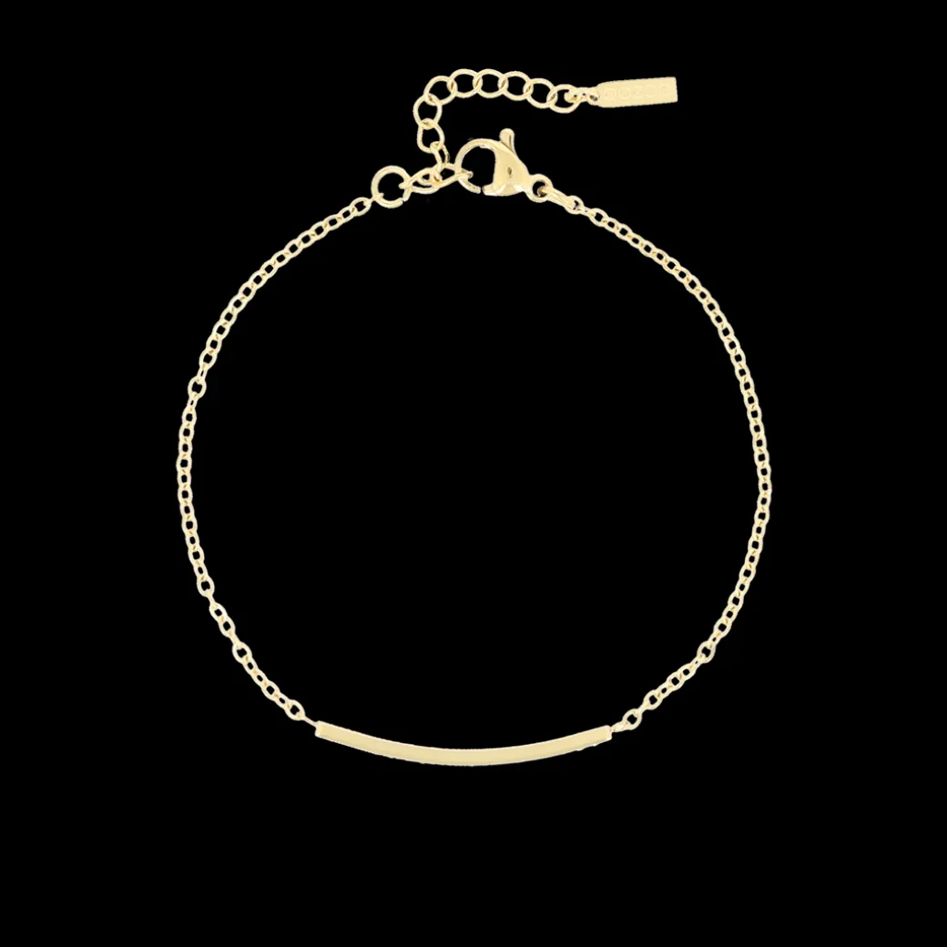 Goudkleurige armband met strass steentjes