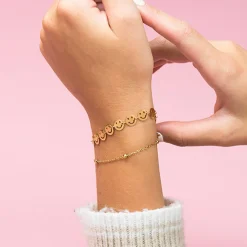 Goudkleurige armband met smileys