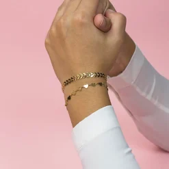 Goudkleurige armband met V-schakel