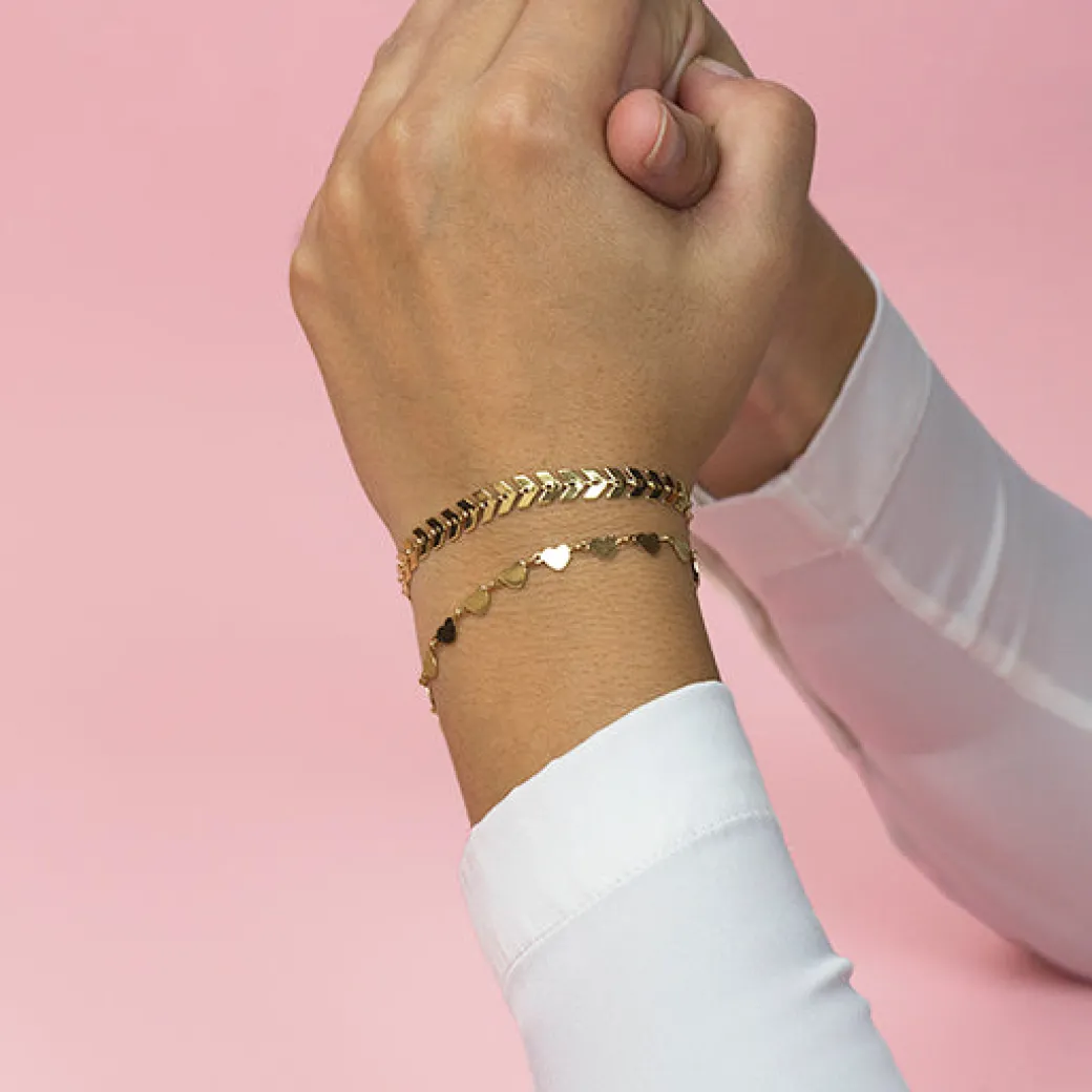 Goudkleurige armband met V-schakel
