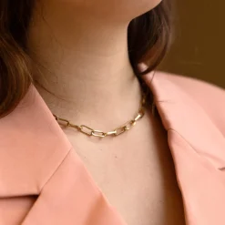 Goudkleurige ketting met grove schakels
