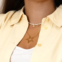 Goudkleurige ketting met grote ster