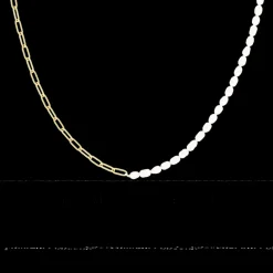 Goudkleurige ketting met parels