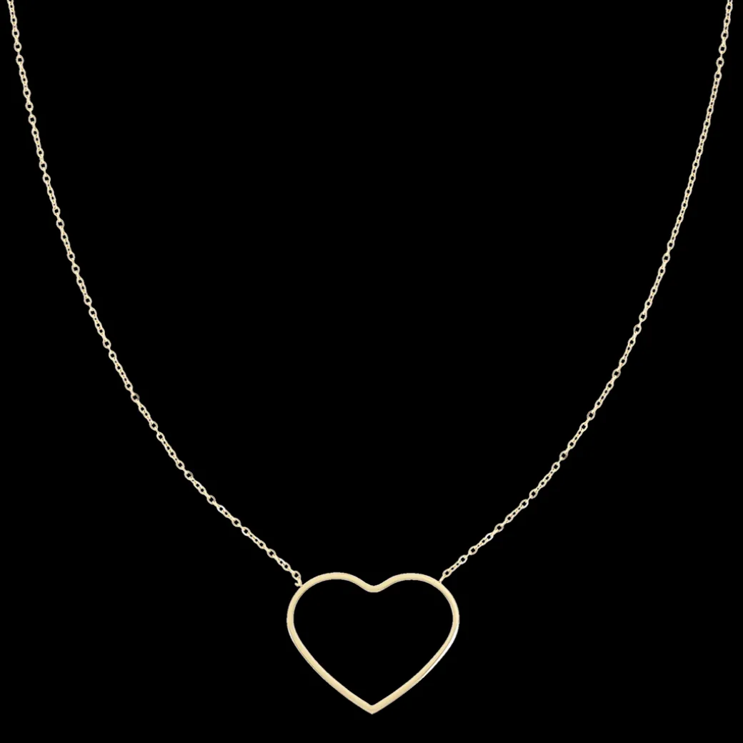 Goudkleurige ketting met groot hart