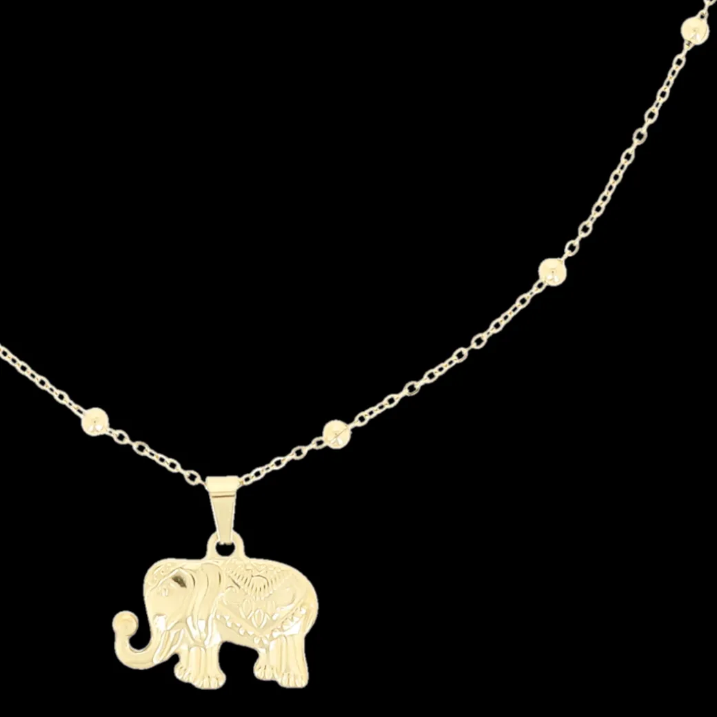 Goudkleurige ketting met olifant bedeltje