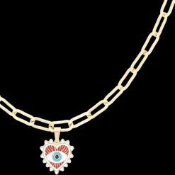Goudkleurige ketting met boze oog bedeltje