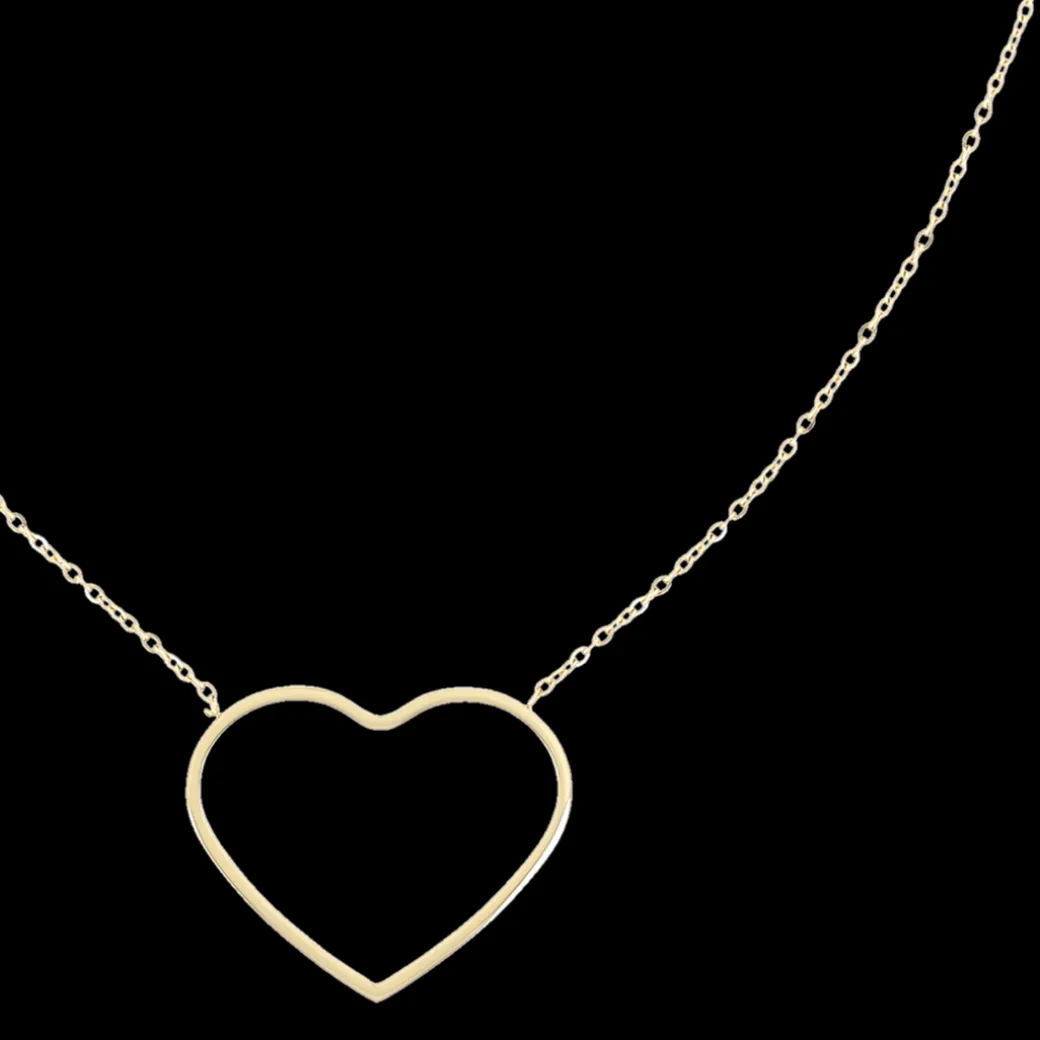 Goudkleurige ketting met groot hart