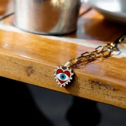 Goudkleurige ketting met boze oog bedeltje