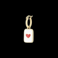 Goudkleurige oorbel + ketting set met L-O-V-E & een hart