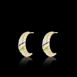 Goudkleurige oorbellen met multicolor