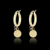 Goudkleurige oorringen met munt bedel