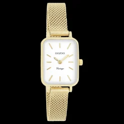 Goudkleurige OOZOO horloge met metalen mesh armband - C20268
