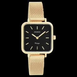 Goudkleurige OOZOO horloge met metalen mesh armband - C20264