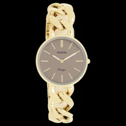 Goudkleurige OOZOO horloge met grove schakelarmband - C20358
